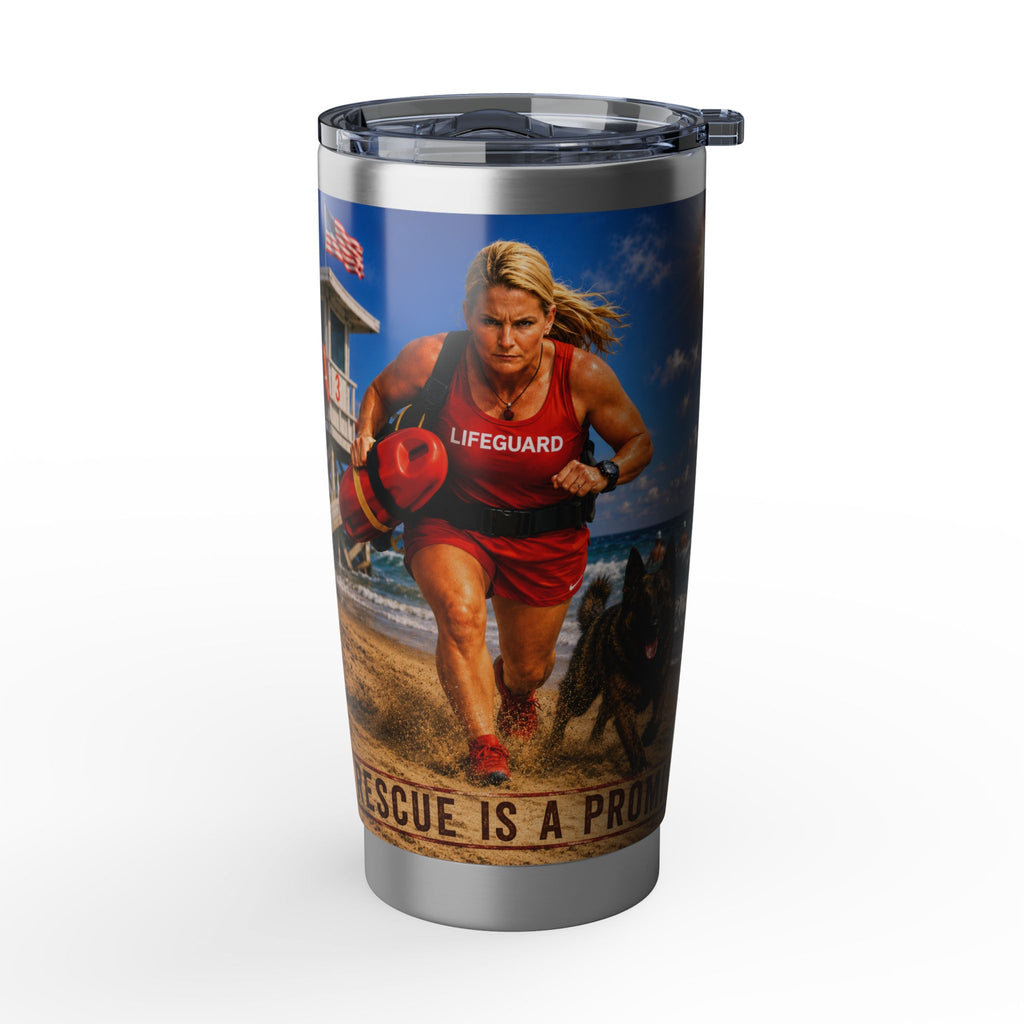 Beach Rescue Tumbler — 'Promise Rescue' Lifeguard & K9 20oz Insulated Travel Mug
