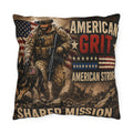 American Grit Outdoor Pillow — 'American Strong' Military Tribute Decorative Cushion