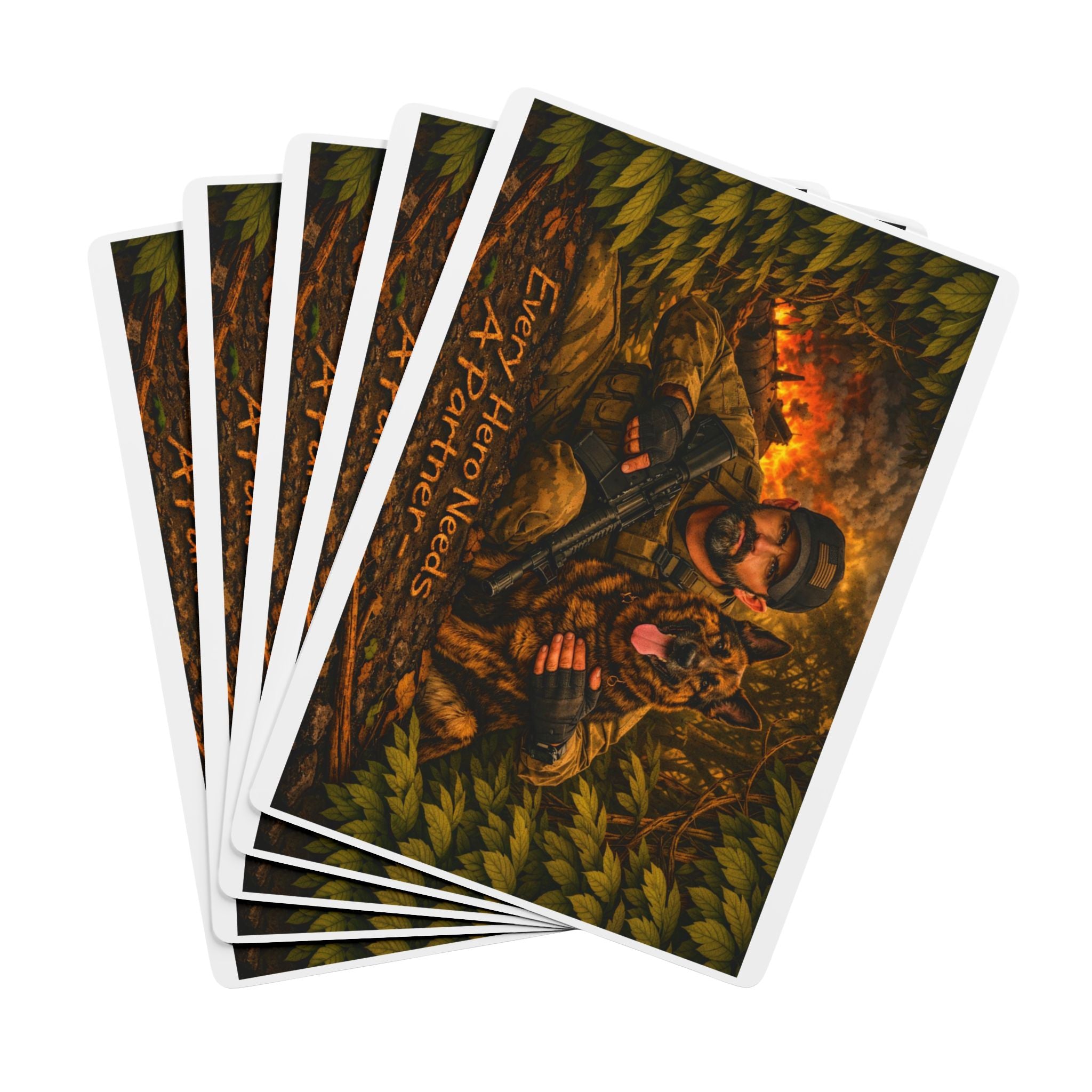 Veteran Soldier Poker Playing Cards — "Every Hero Needs A Partner" Tactical Deck