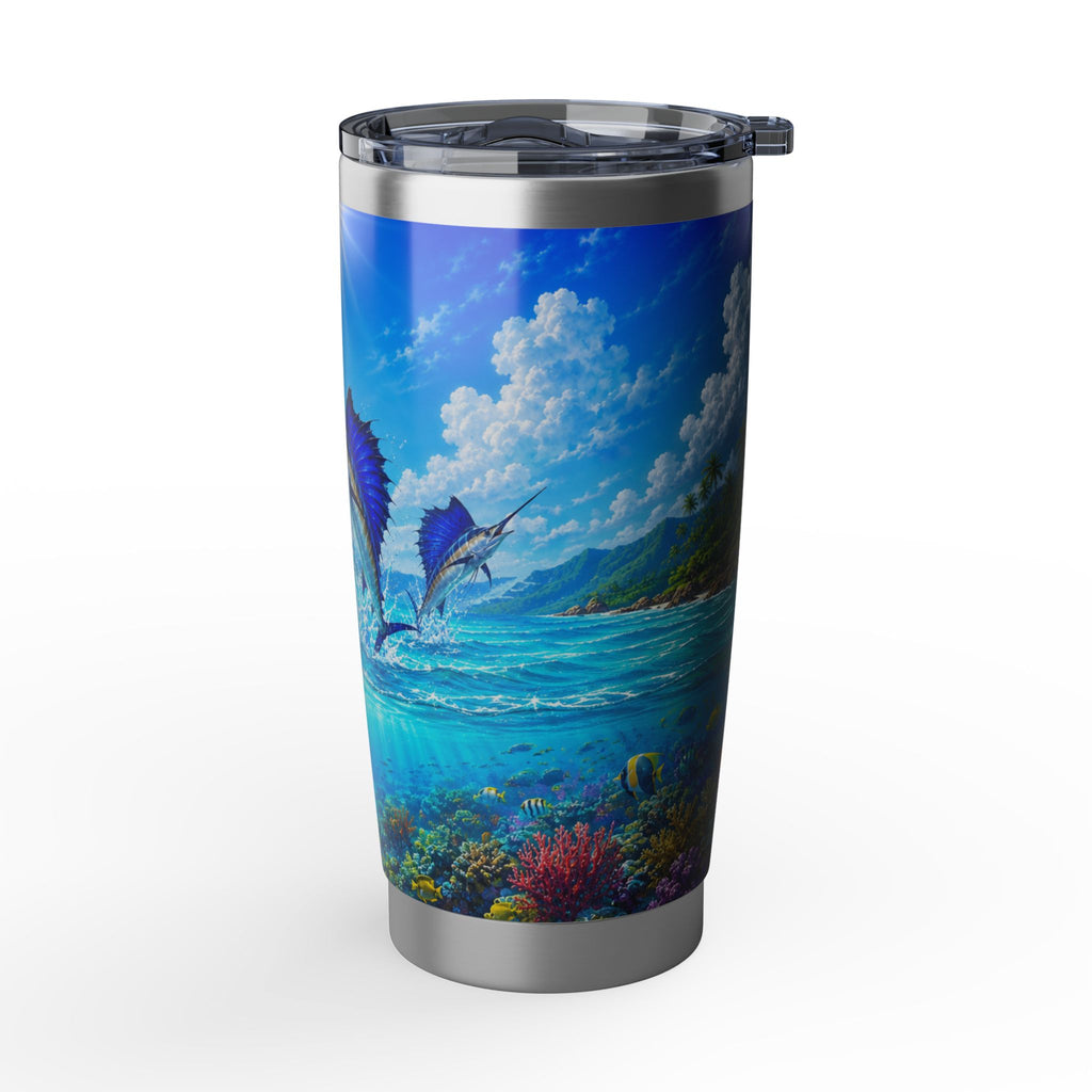 Tumbler — Tropical Marlin Ocean 20oz Stainless Travel Cup