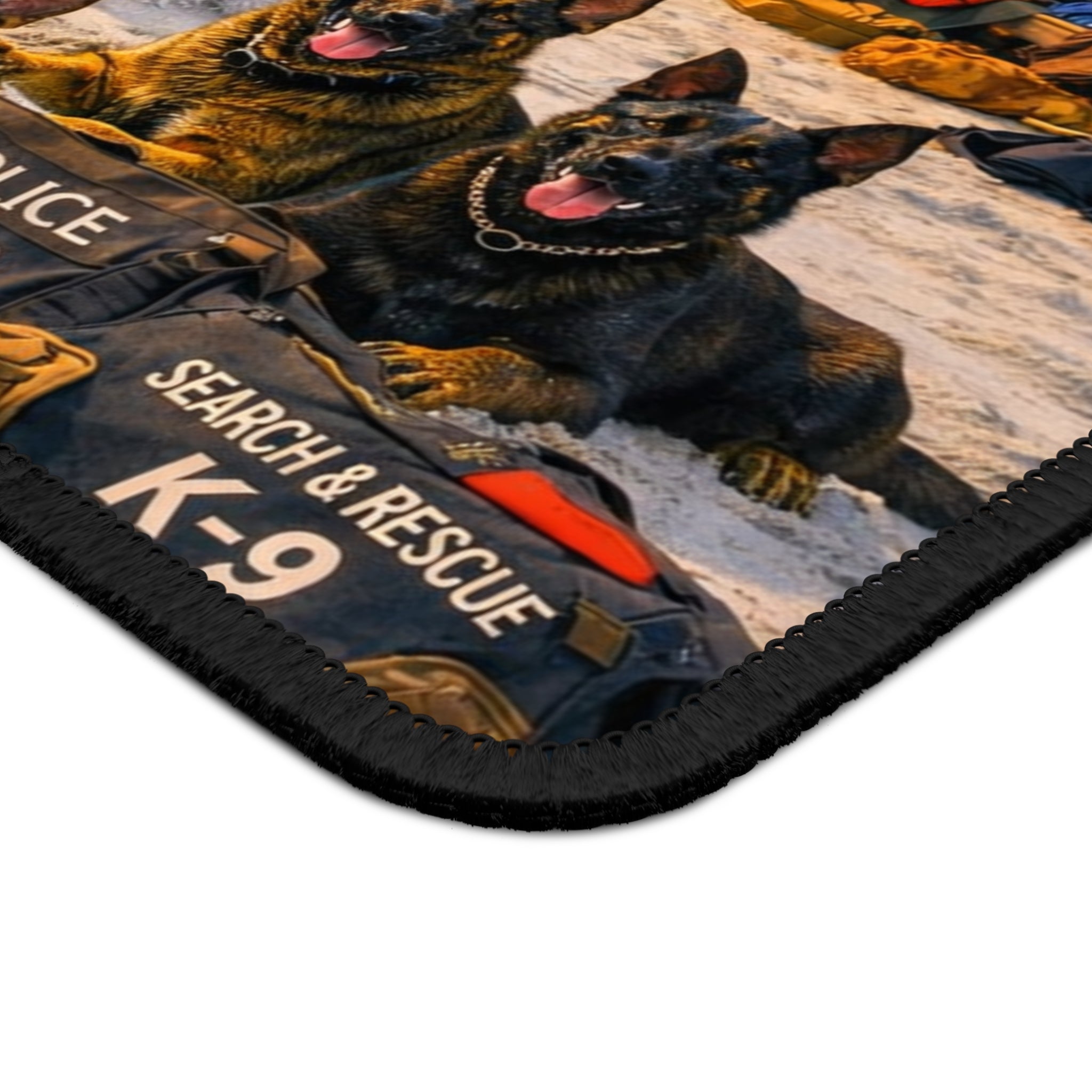 Police K-9 'Escape Is Temporary' Gaming Mouse Pad — Search & Rescue Dutch Shepherds Sunset