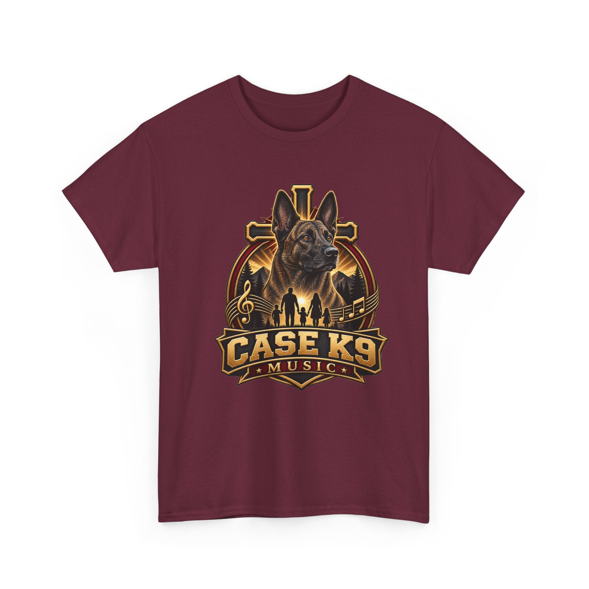 CASE K9 Music Graphic Tee — German Shepherd K9 Logo Shirt
