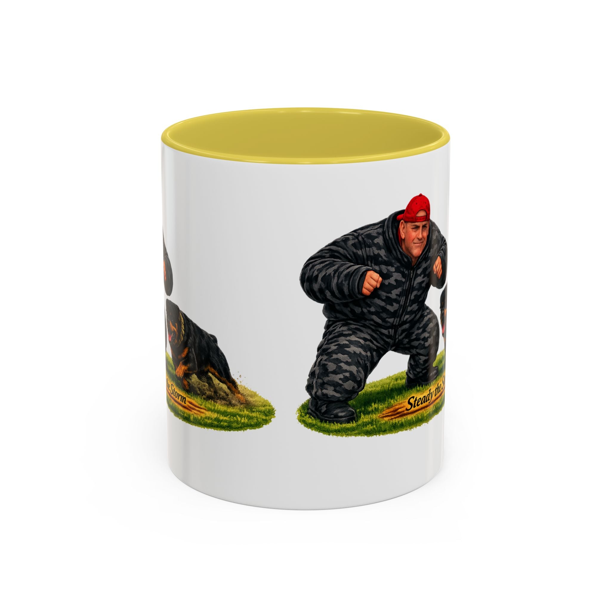 Steady the Storm Rottweiler & Handler Coffee Mug — Dog Lover Gift (11oz/15oz)