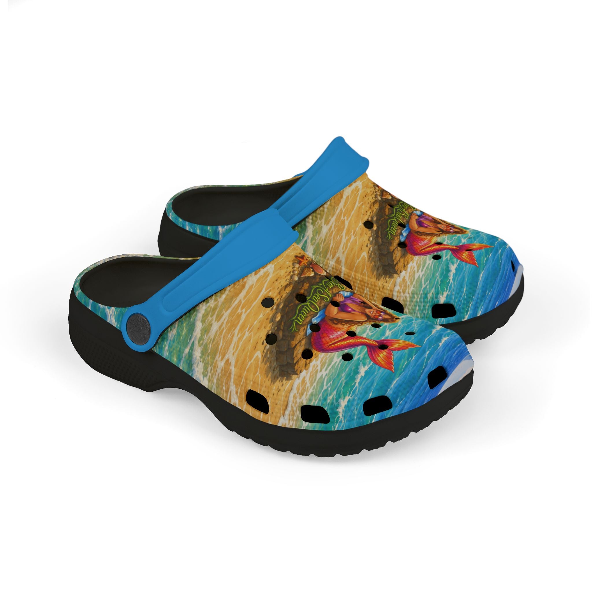 Kids Mermaid Beach EVA Foam Clogs — Colorful Seaside Slip-On Sandals