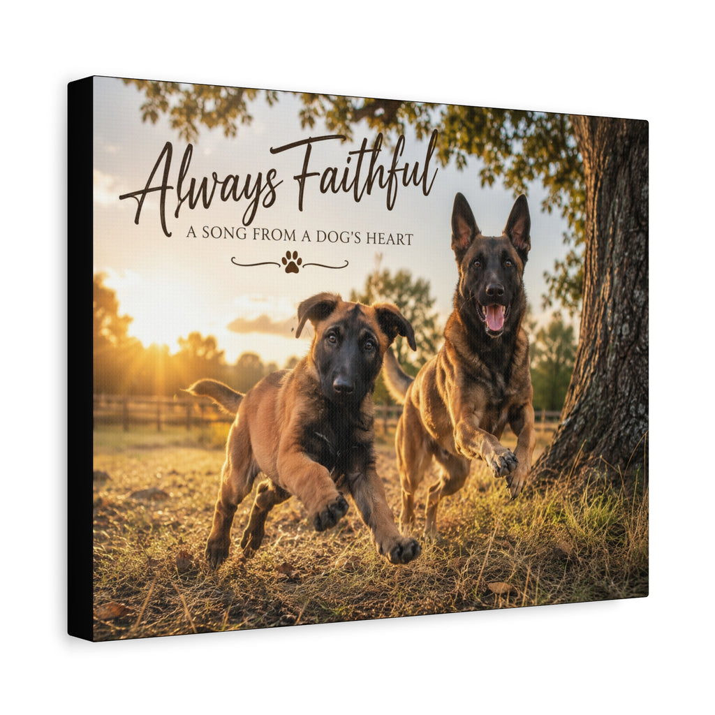 Always Faithful  Dutch Shepherd Dogs Canvas Wall Art — "A Song from a Dog's Heart"