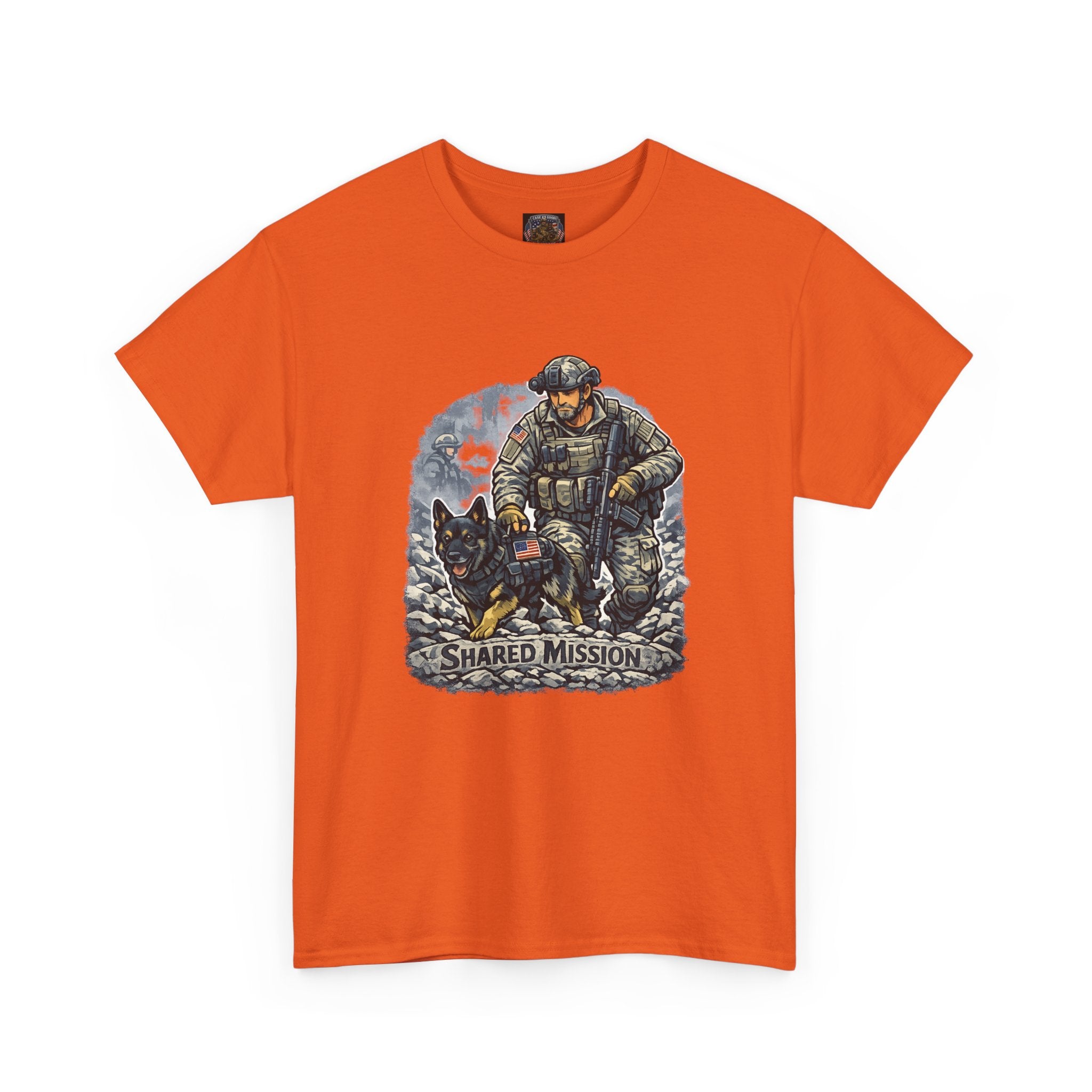 Military K9 T‑Shirt – 'Shared Mission' Soldier & German Shepherd Tribute Tee