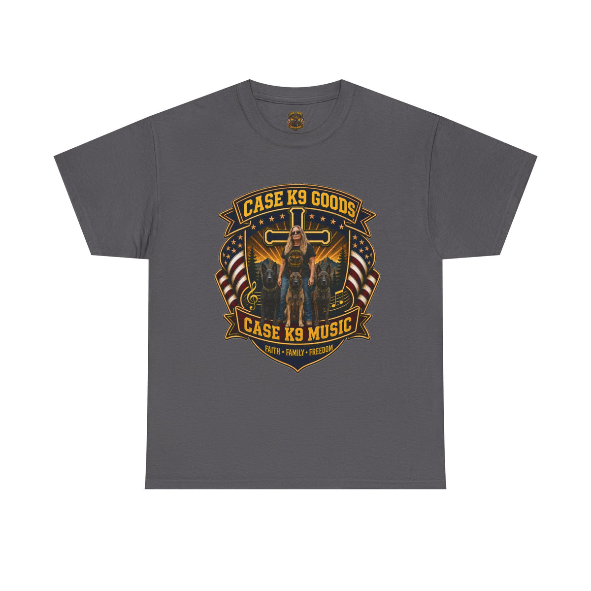 Case K9 Music T-Shirt — Vintage K9 Handler Military American Flag Tee
