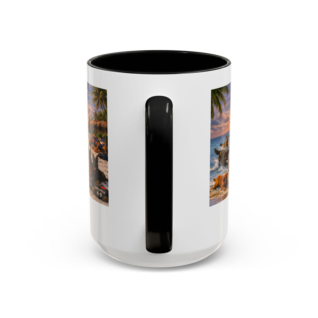 Dutch Shepherd Beach Coffee Mug — "Escape Is Temporary" Accent Mug (11/15oz)