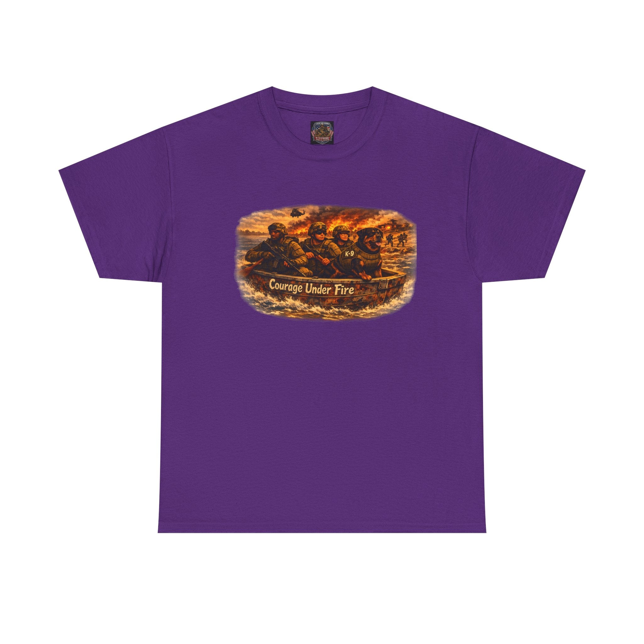 Courage Under Fire Tee — Military K-9 Unit Scene T-Shirt