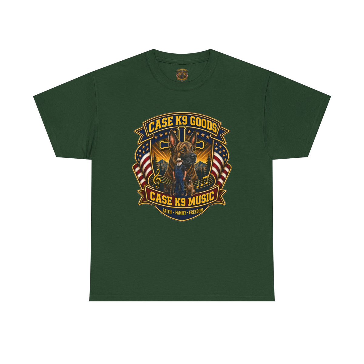 Case K9 Music Tee — Patriotic K9 Handler T‑Shirt