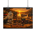 Born Country Camping Dogs Poster — Rolled Wall Art for Outdoorsy Dog Lovers
