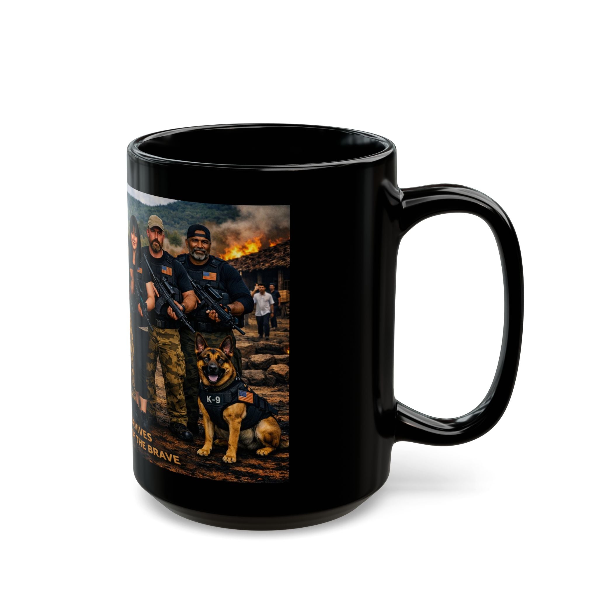 Veteran Rescue Team Black Mug — “Hope Survives in the Hands of the Brave” 11oz/15oz