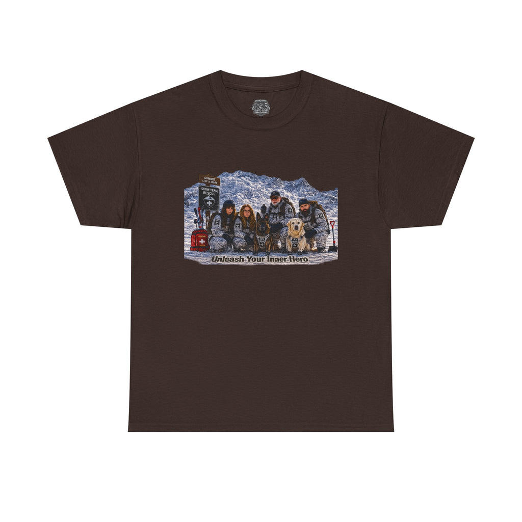 K-9 Rescue Ski Team Tee — 'Celebrate Your Inner Hero' Retro Winter Graphic T-Shirt