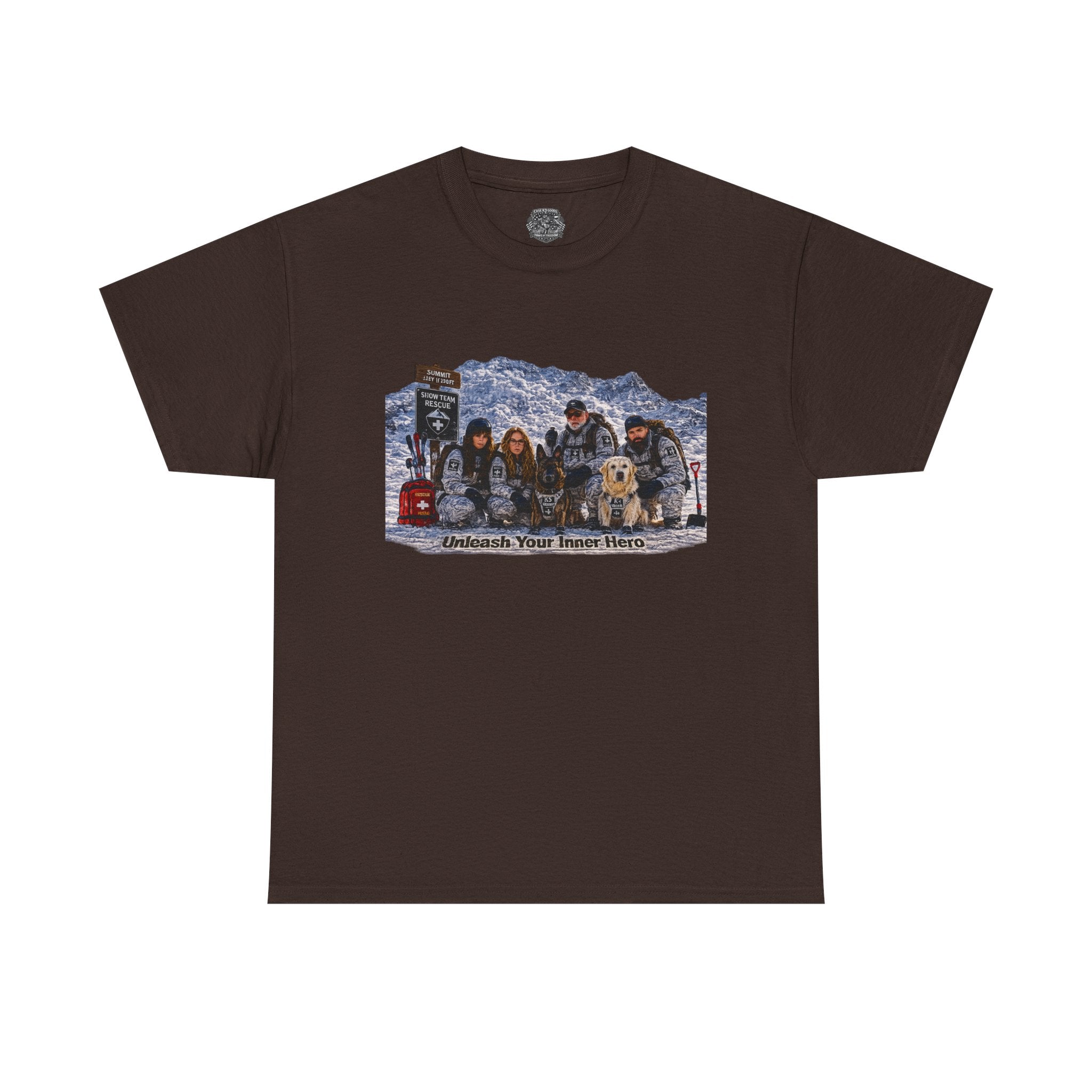 K-9 Rescue Ski Team Tee — 'Celebrate Your Inner Hero' Retro Winter Graphic T-Shirt