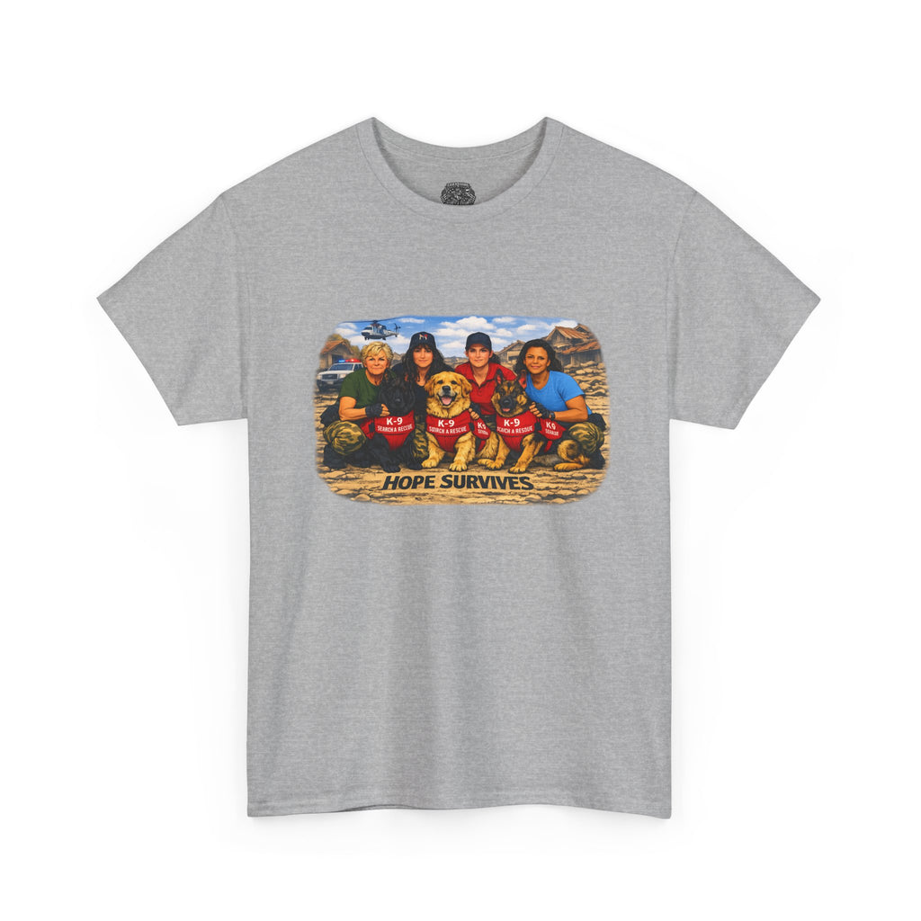 T‑Shirt — "Hope Survives" Family K-9 Rescue Scene Graphic Tee