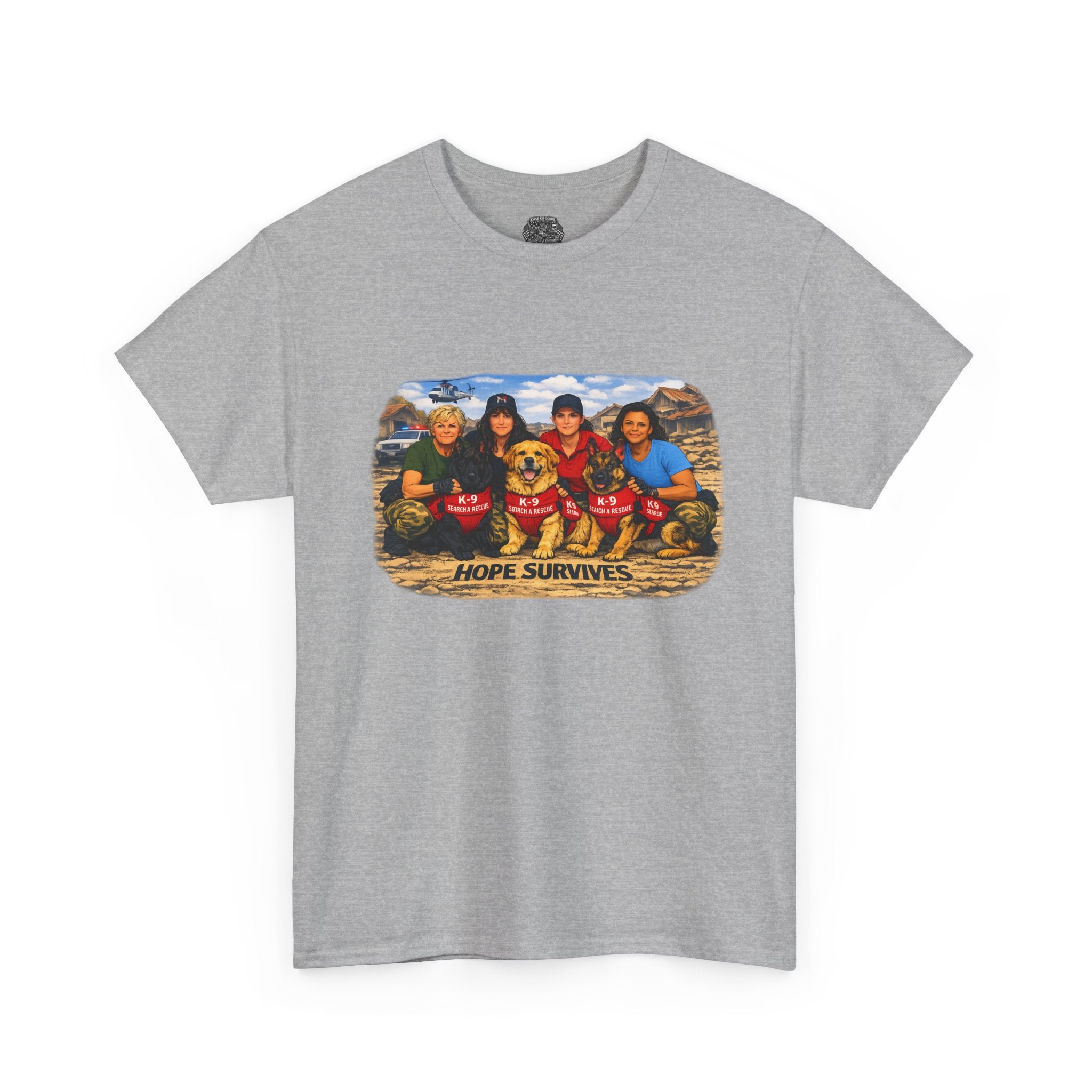 T‑Shirt — "Hope Survives" Family K-9 Rescue Scene Graphic Tee