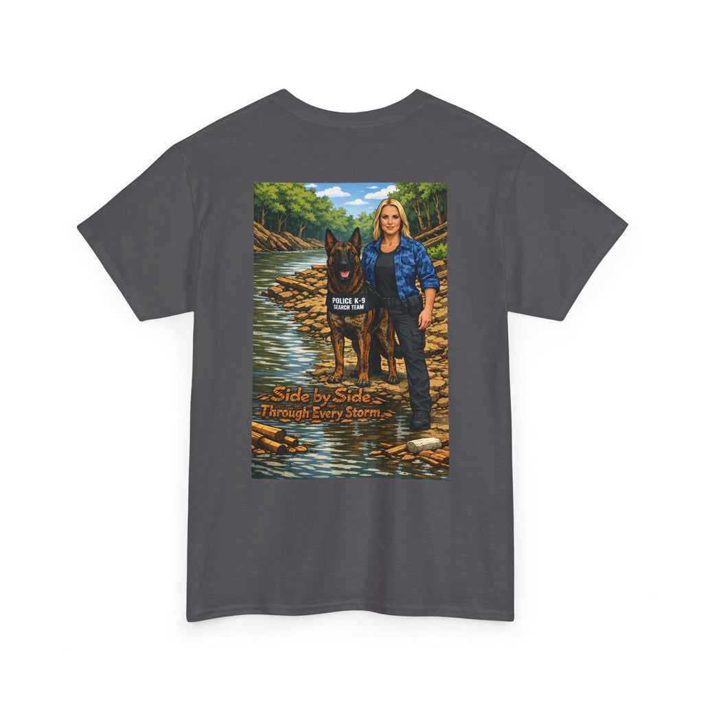Police K9 Partner T-Shirt — "Side by Side Through Every Storm" Memorial Tee
