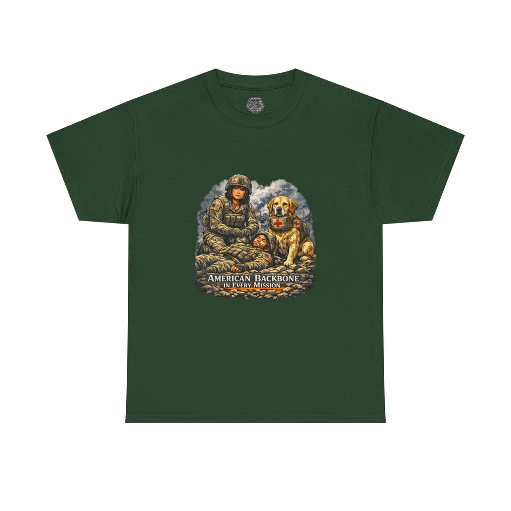 Military Veteran T‑Shirt - "American Backbone" Combat Medic Design