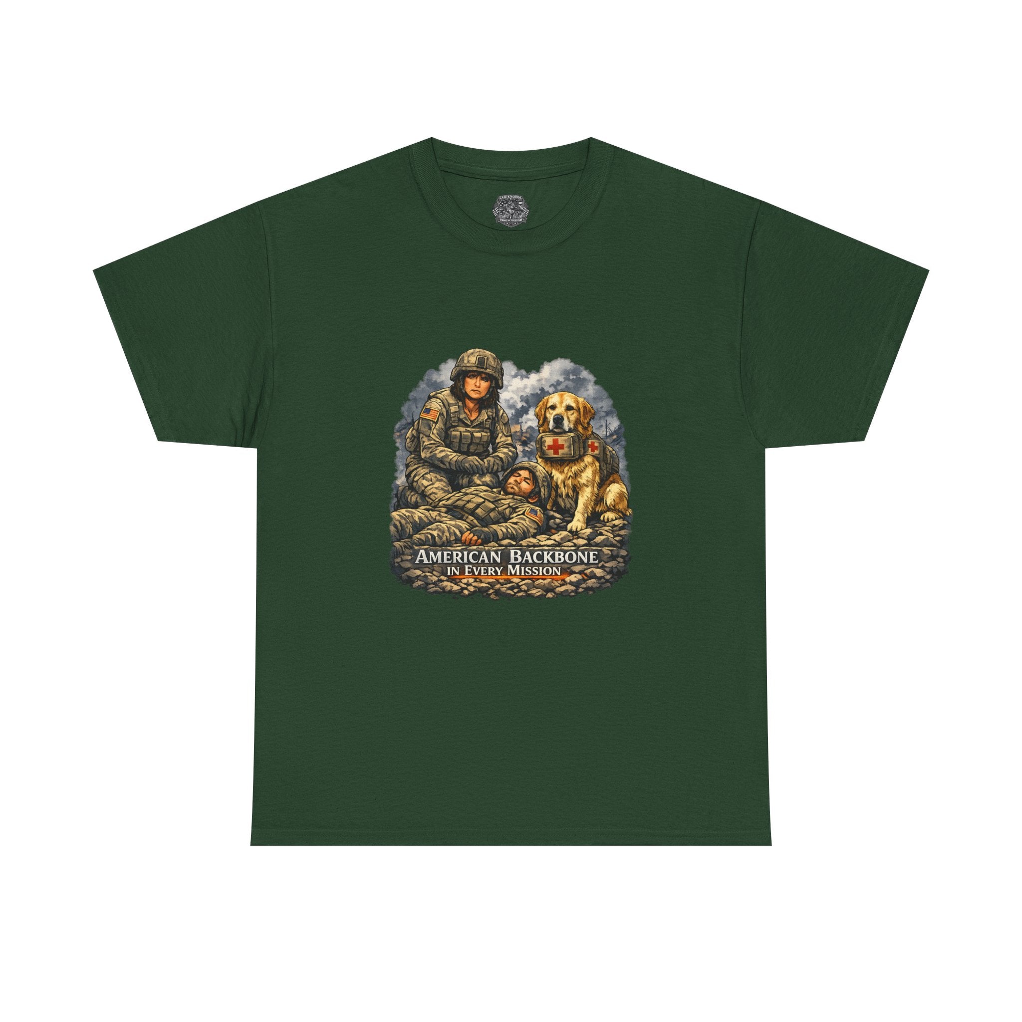 Military Veteran T‑Shirt - "American Backbone" Combat Medic Design