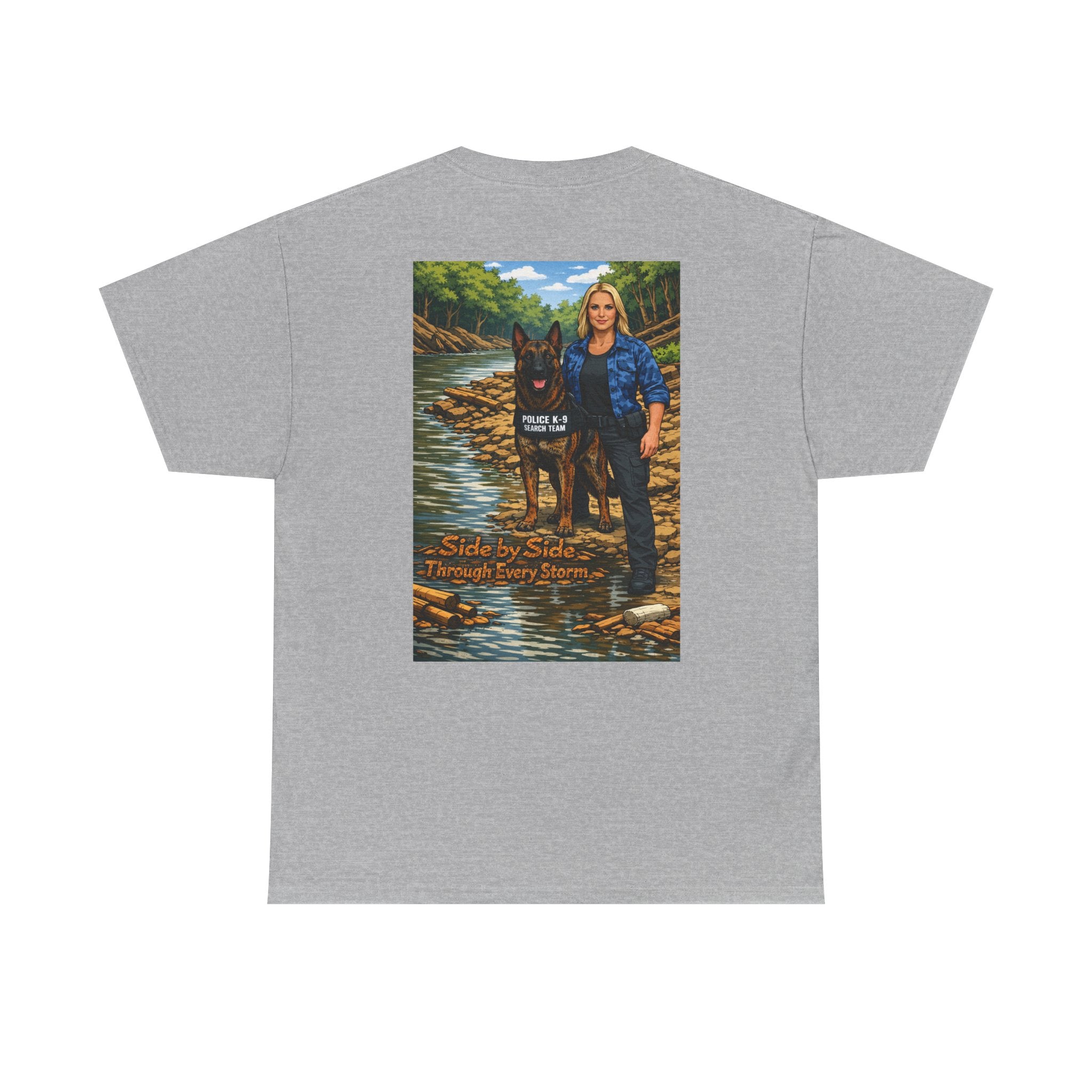 Police K9 Partner T-Shirt — "Side by Side Through Every Storm" Memorial Tee