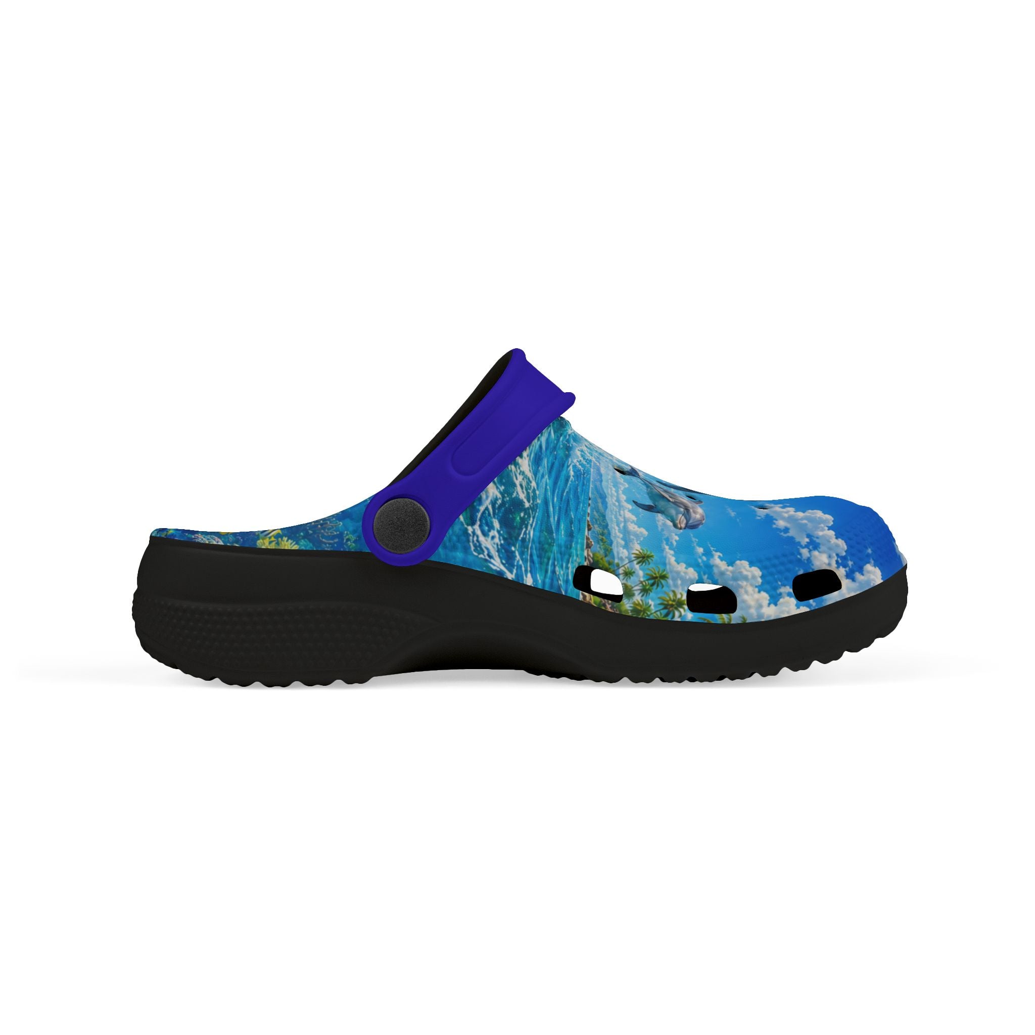 Kids Dolphin Foam Clogs — Blue Ocean Splash EVA Sandals