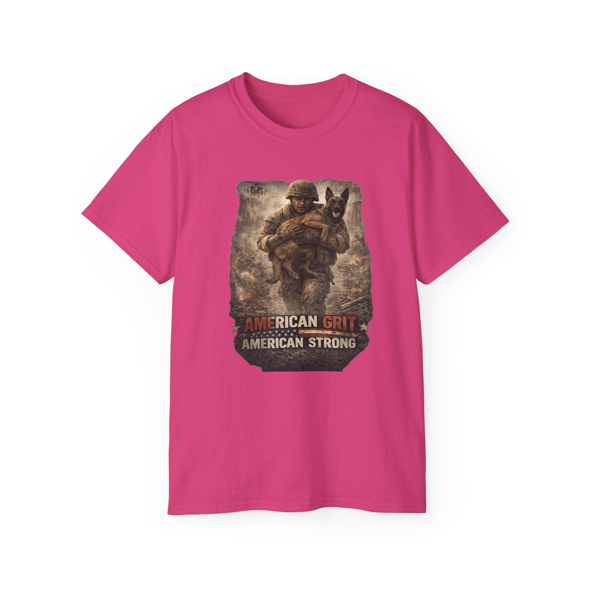 American Grit American Strong T-Shirt — Patriotic Military K9 Tee
