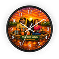 Fishing Couple Wall Clock — “The Best Catch Is Beside Me” Sunset Boat Clock