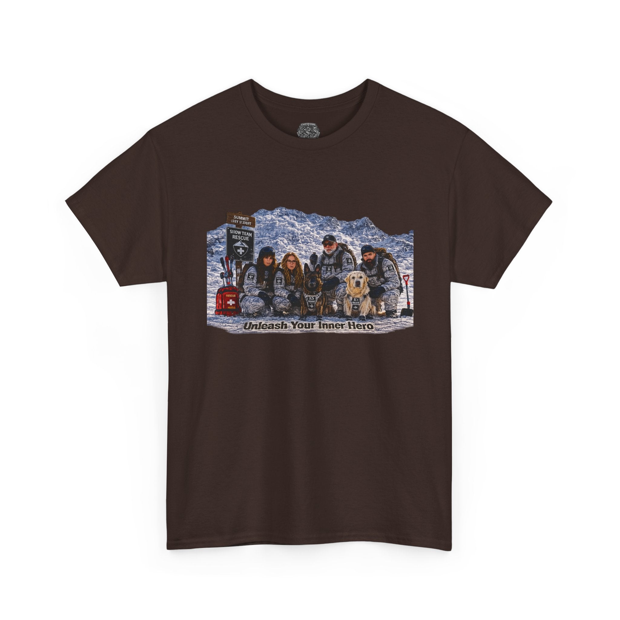 K-9 Rescue Ski Team Tee — 'Celebrate Your Inner Hero' Retro Winter Graphic T-Shirt