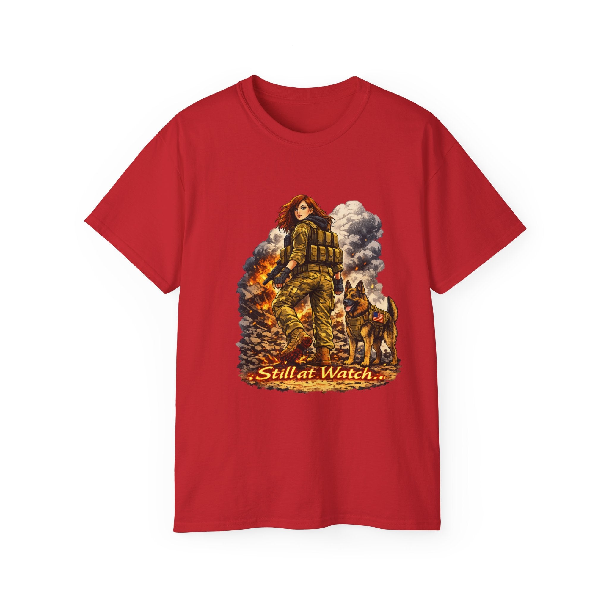 Still At Watch Firefighter & K9 T-Shirt