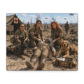 Military Women K-9 Medic Canvas Print — Battlefield Nurse Veterans Wall Art
