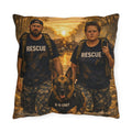 Rescue Team K-9 Outdoor Pillow — First Responder Tribute Decorative Throw
