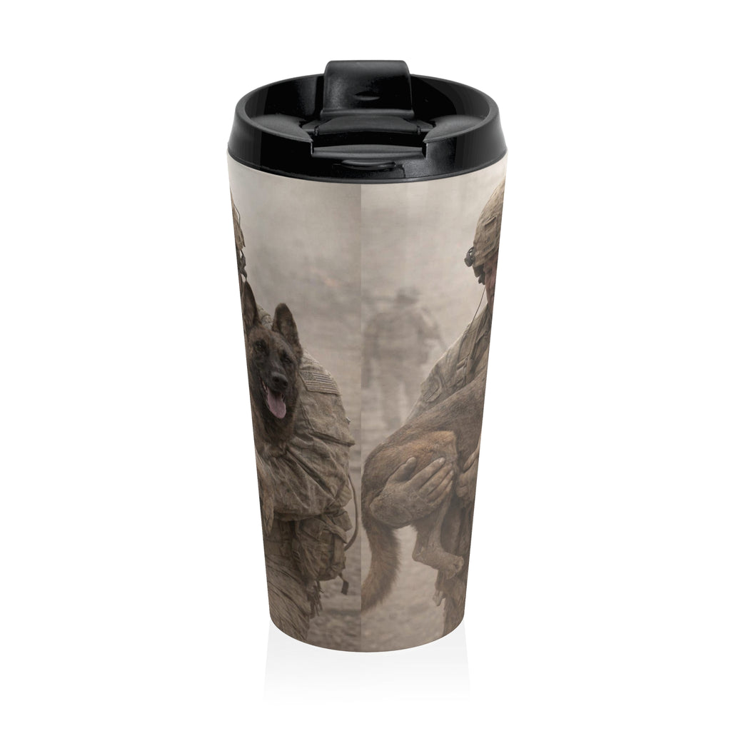 Military Working Dog Travel Mug — K9 Handler Stainless Steel Insulated Tumbler