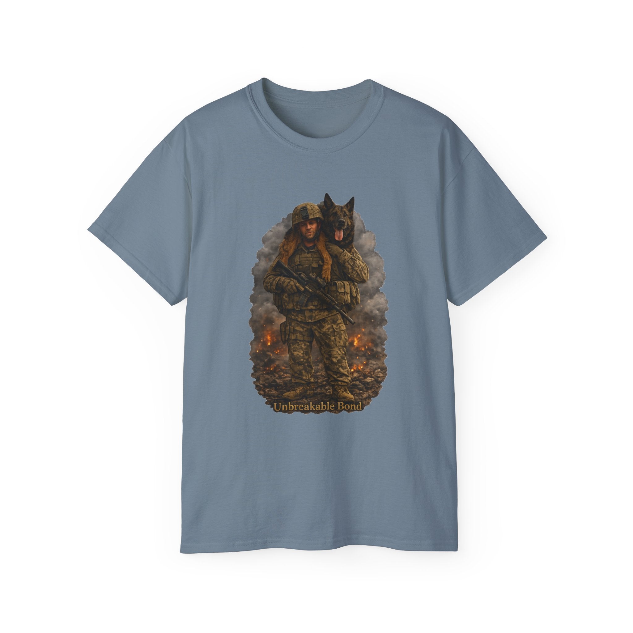 Soldier & K9 Camouflage T-Shirt — Military Veteran Tribute Tee