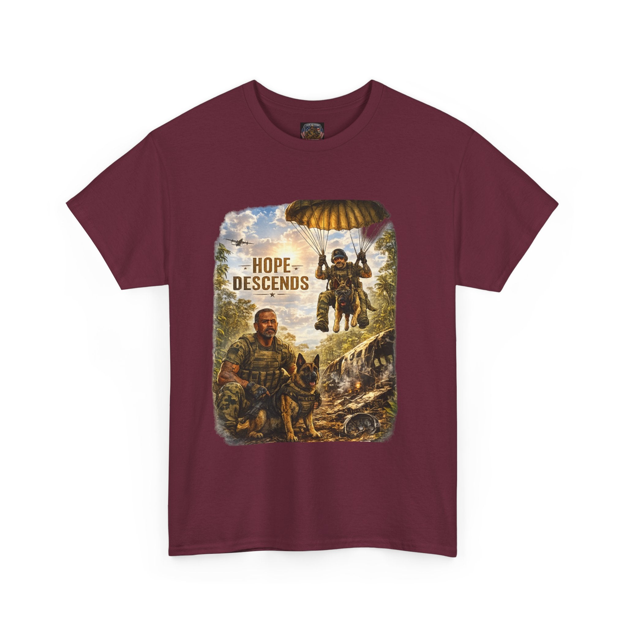 Unisex Heavy Cotton Tee Military K-9 Rescue