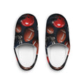 Football Pattern Men’s Indoor Slippers — Cozy Sports-Themed House Shoes