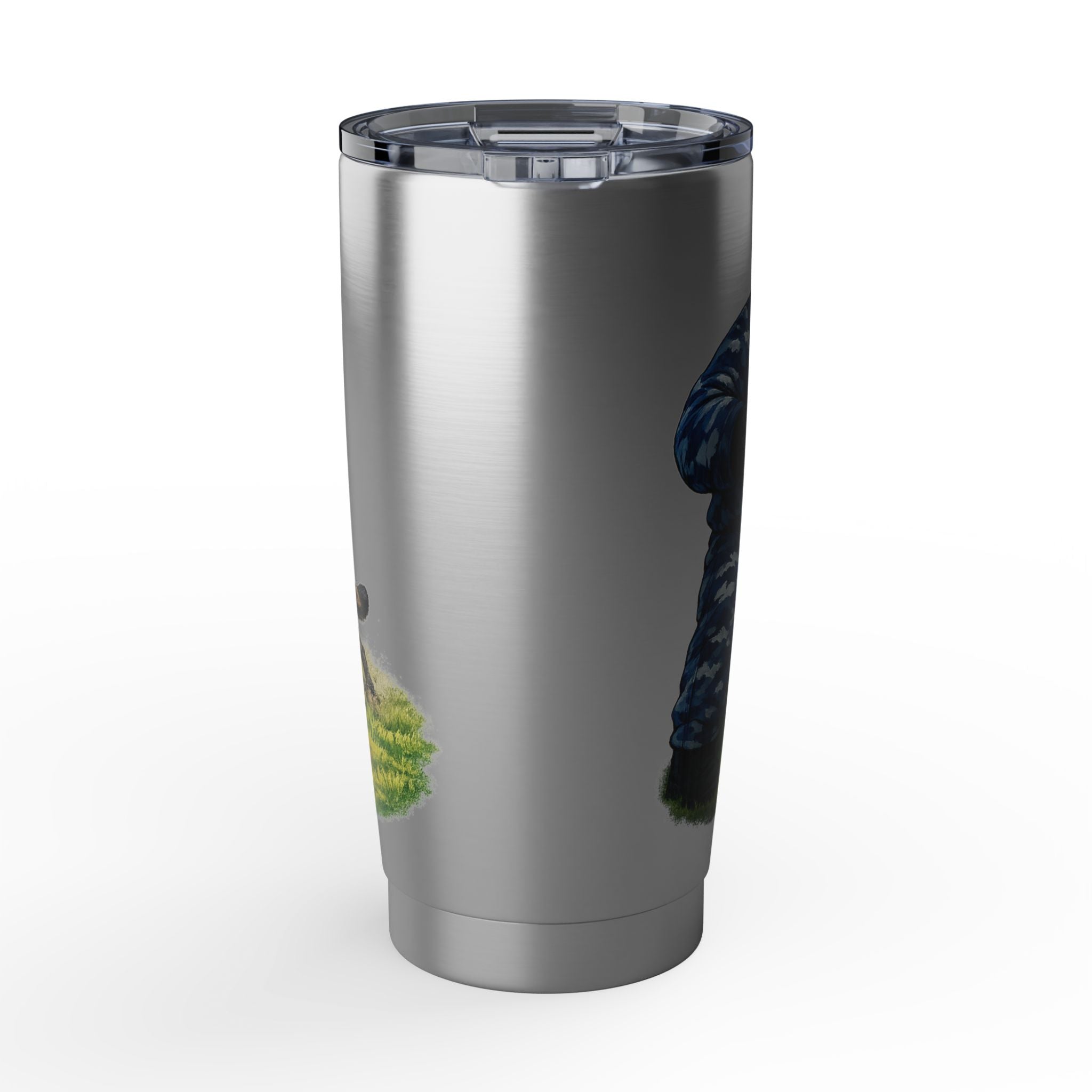 20oz Tumbler — "The Brindle Goes First" K9 Handler Travel Mug