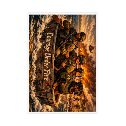 Courage Under Fire Magnet — Military Rescue Boat Custom Shape Magnet