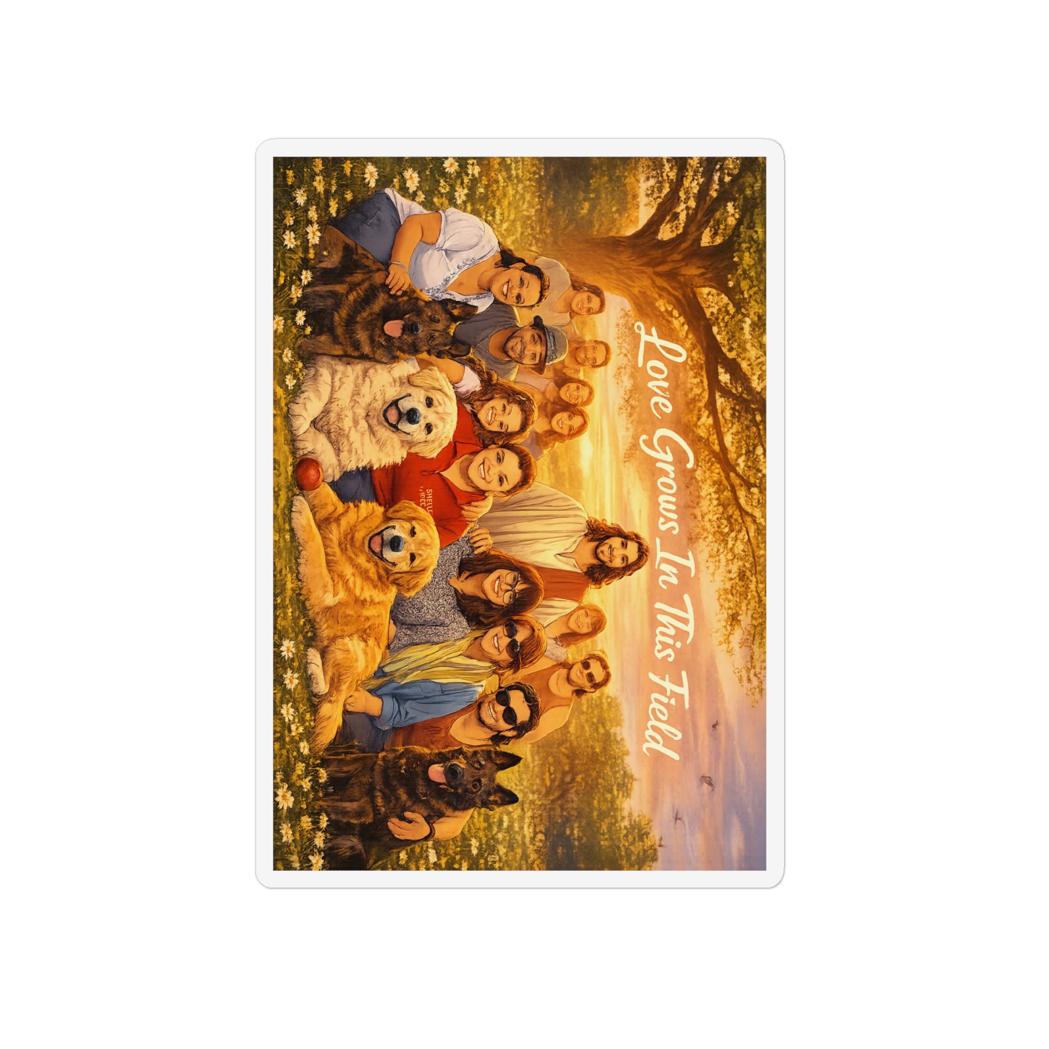 Magnet — "Love Grows In This Field" Family & Pets Custom Shape Magnet
