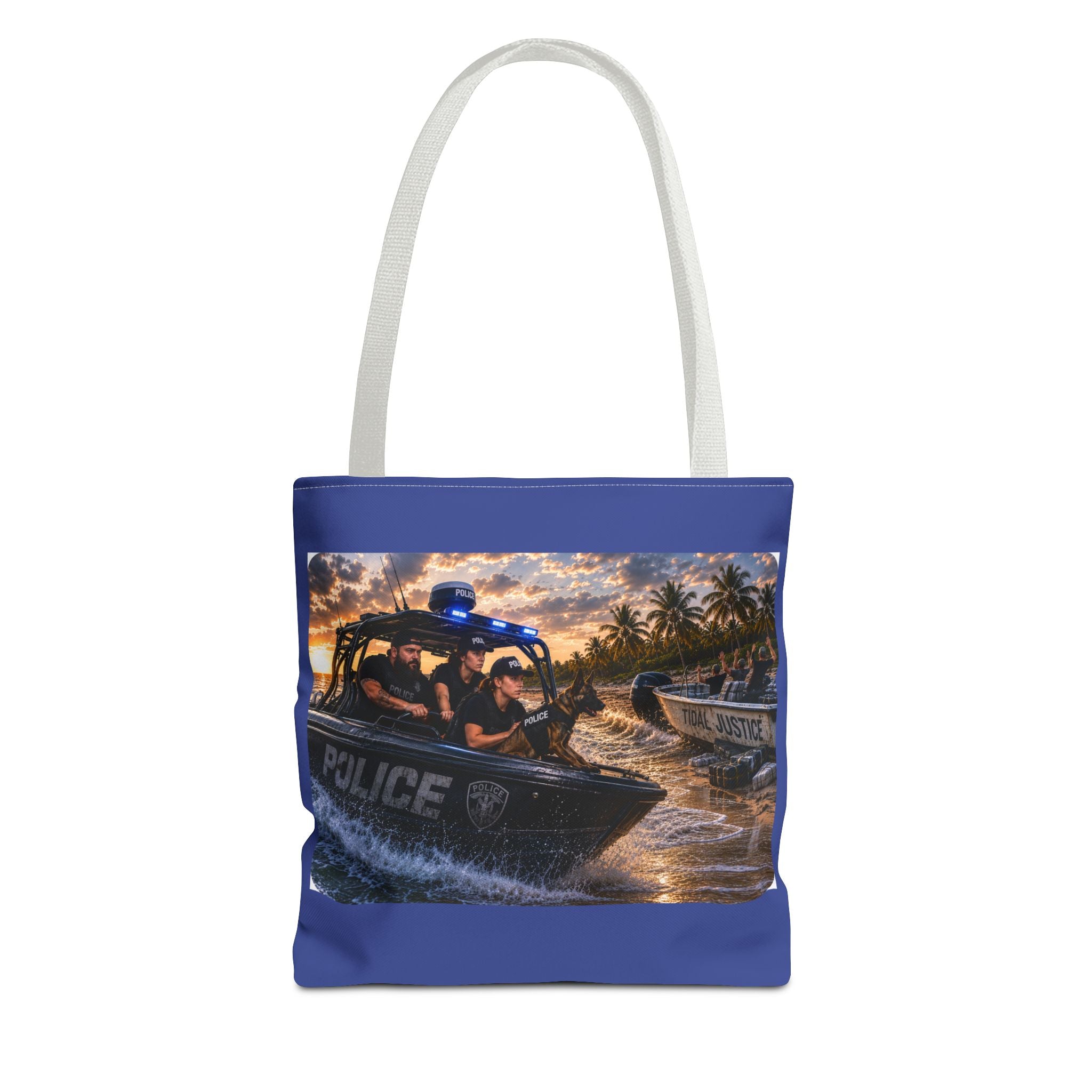 Police K-9 Rescue Boat Tote Bag — Nautical Law Enforcement Beach Day Bag