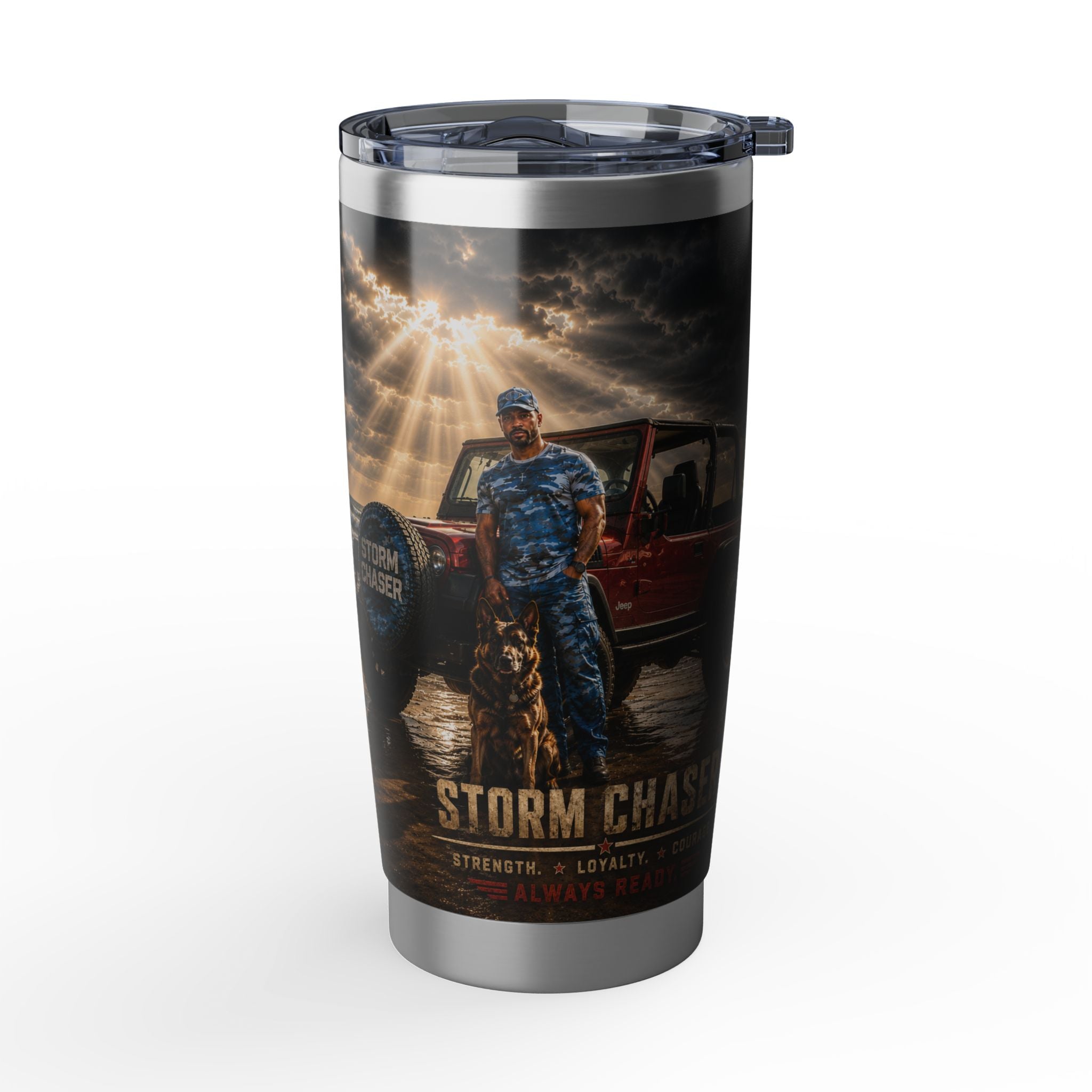 Storm Chaser 20oz Tumbler — Off-Road Jeep Adventure Travel Mug