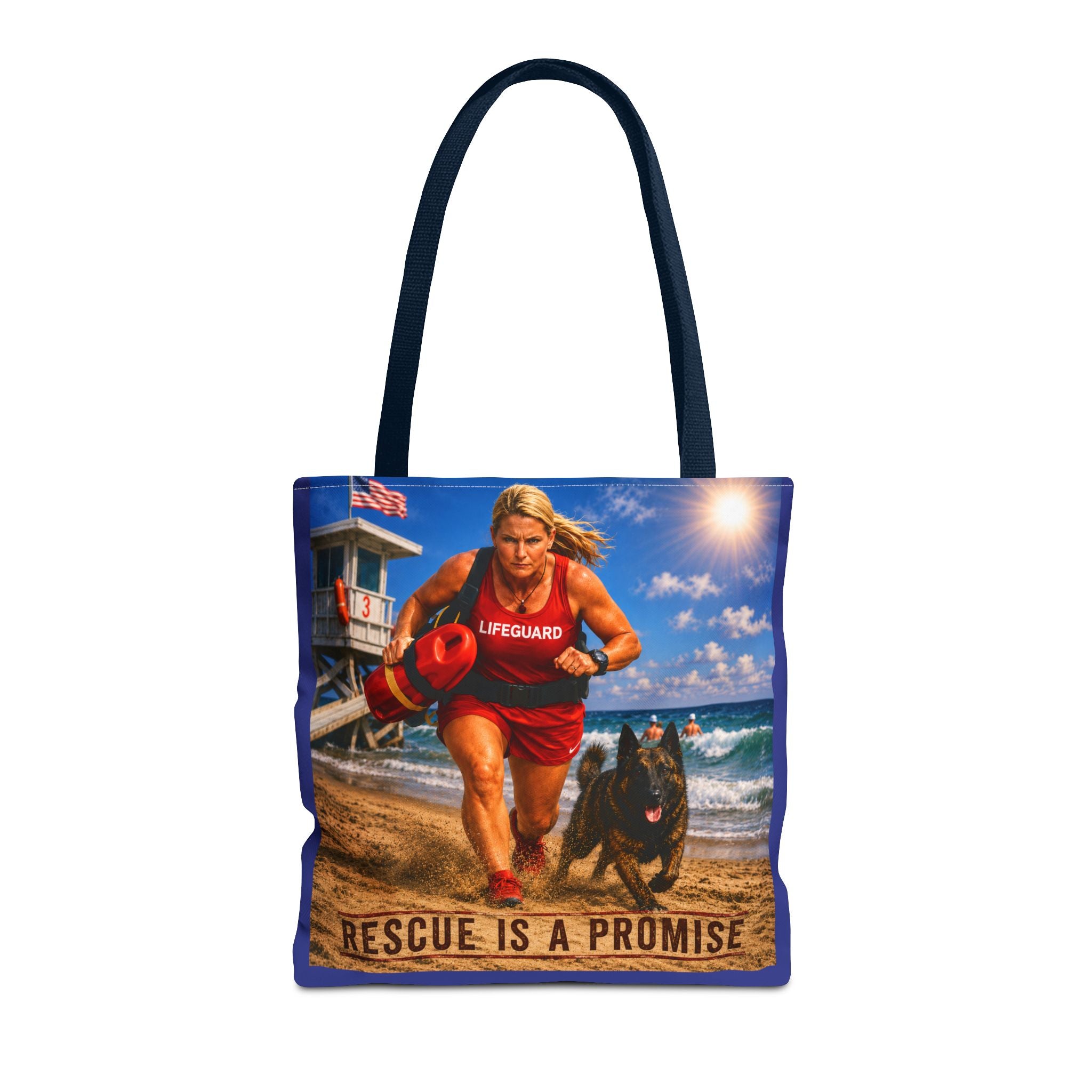 Lifeguard Rescue Tote Bag – "Rescue Is a Promise" Beach Tote