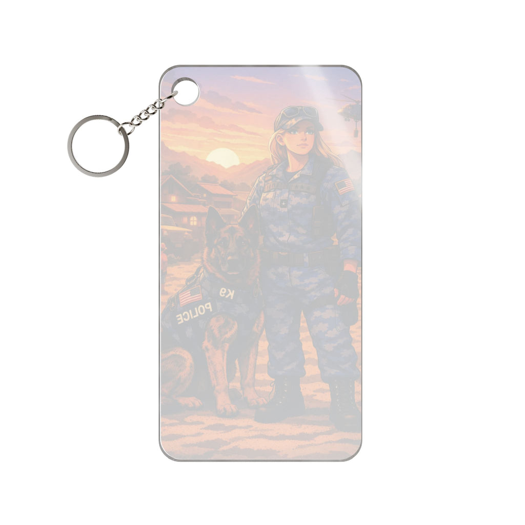 Police K9 Handler Keychain Charm — Law Enforcement Tribute Keyring