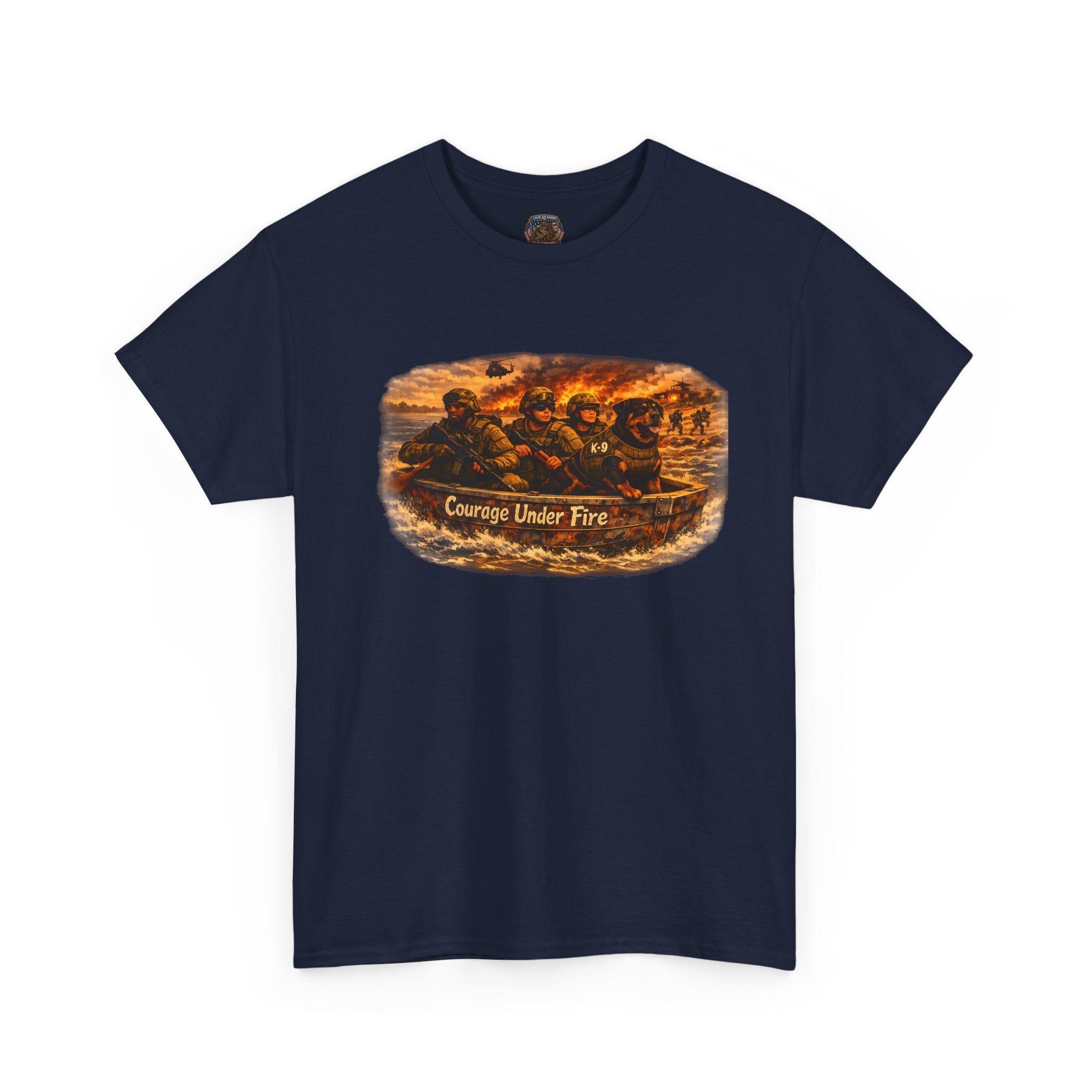 Courage Under Fire Tee — Military K-9 Unit Scene T-Shirt