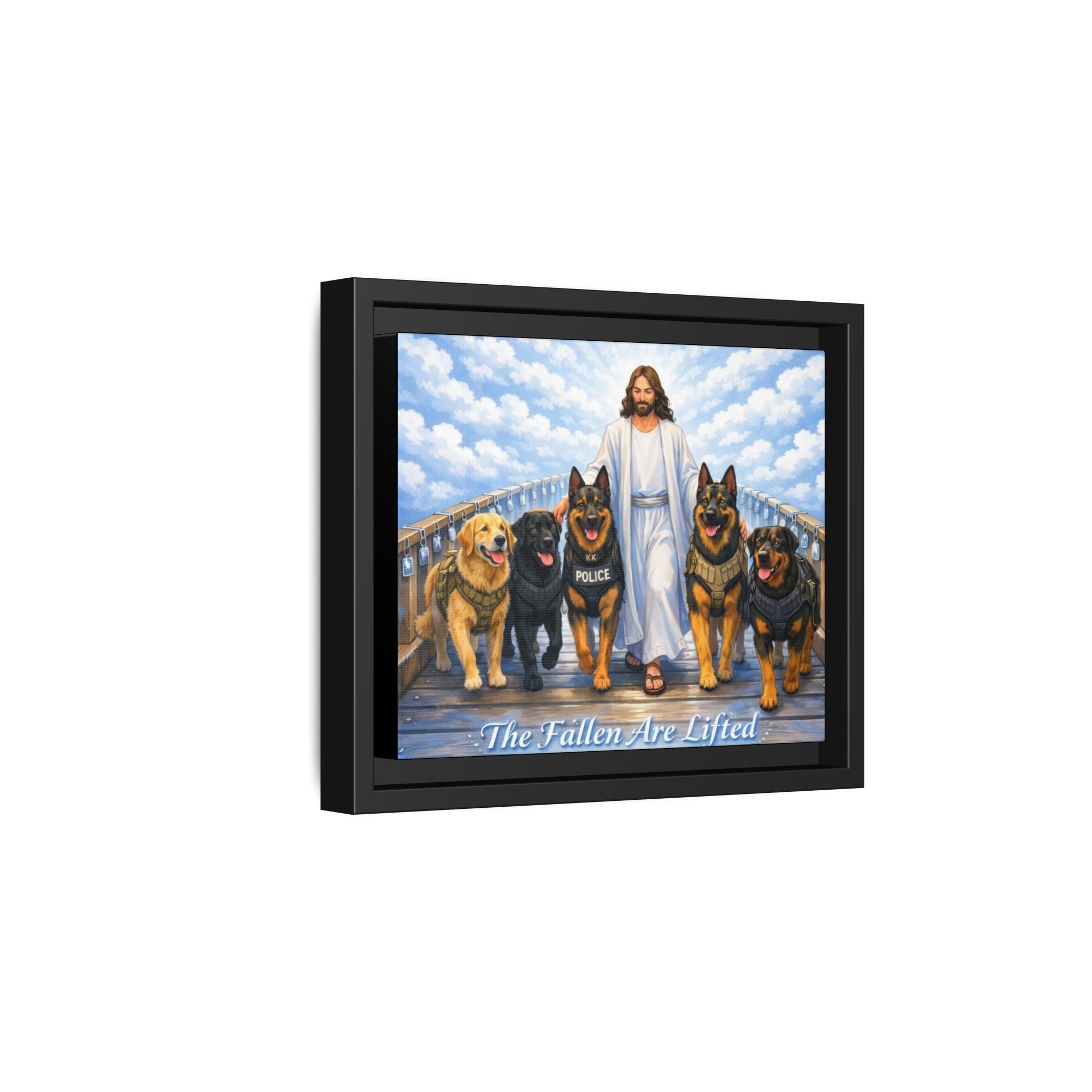 Canvas Wall Art — “The Fallen Are Lifted” K-9 Tribute (Framed Matte)