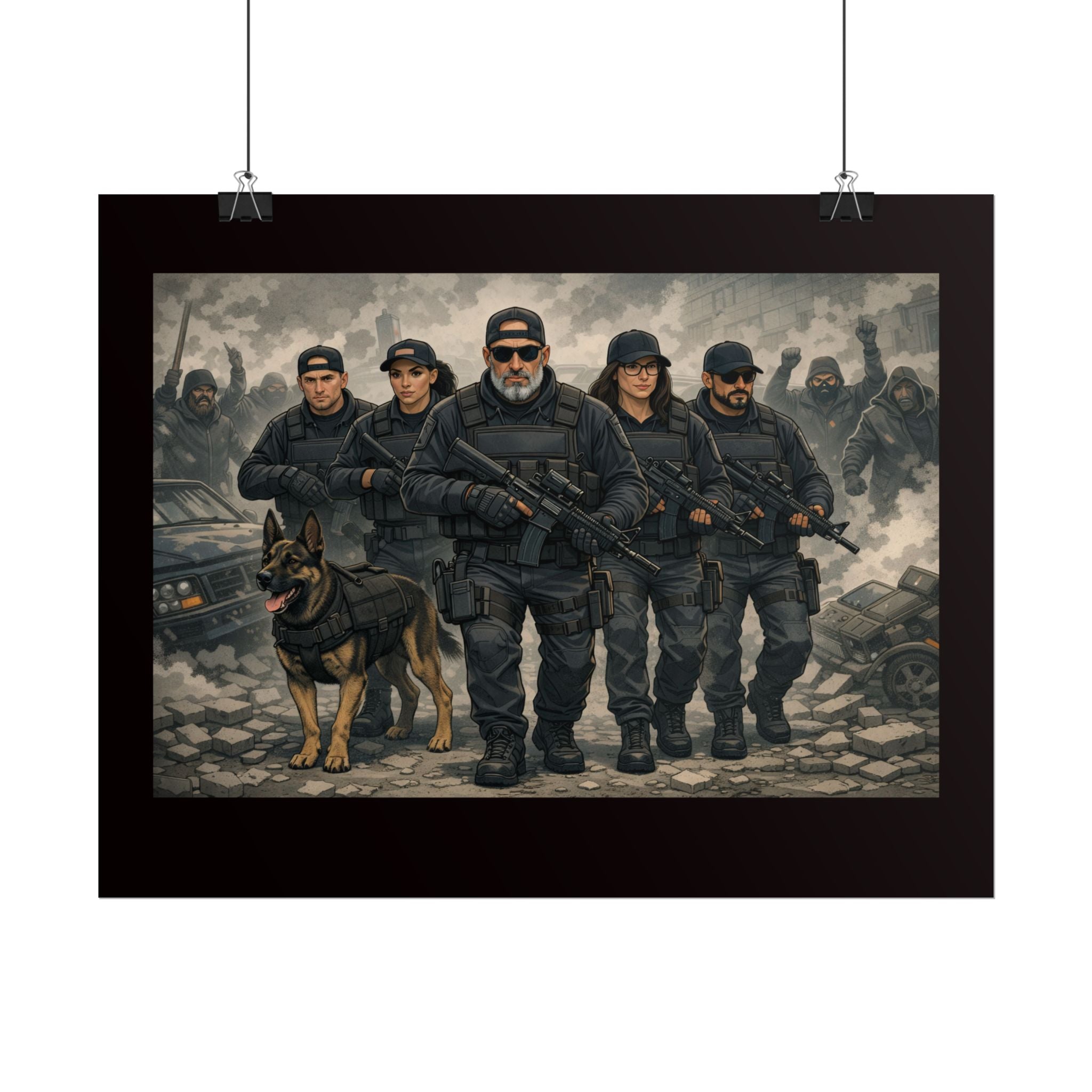 Rolled Poster — Tactical SWAT Team Print (Police K9 Unit Wall Art)