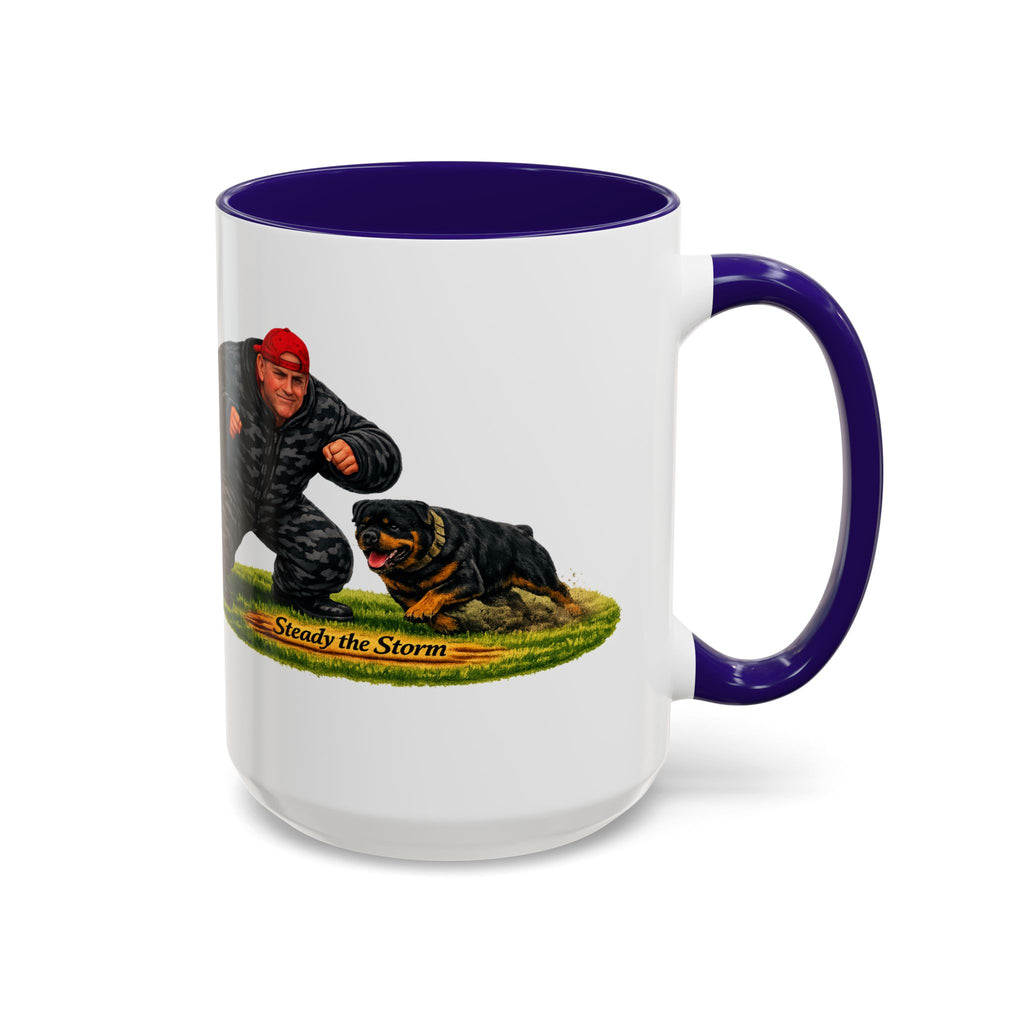 Steady the Storm Rottweiler & Handler Coffee Mug — Dog Lover Gift (11oz/15oz)