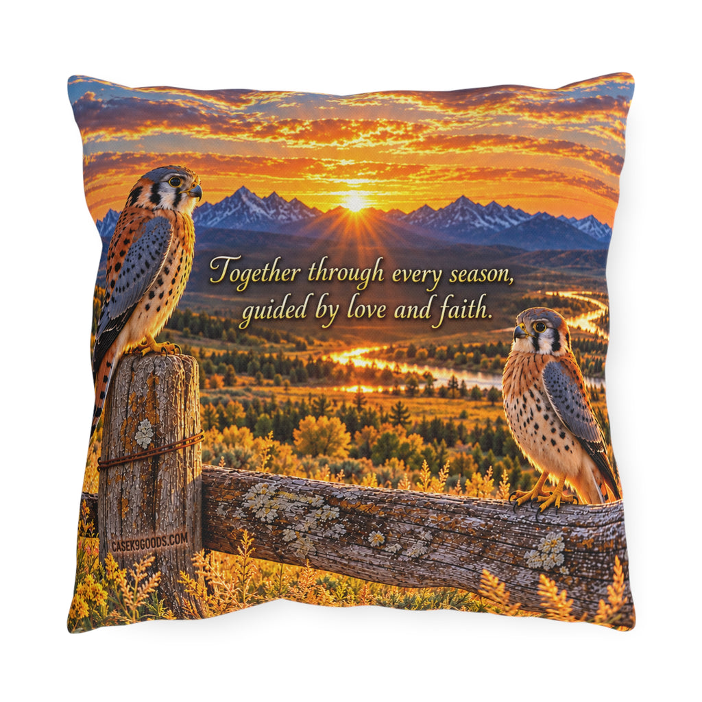 Together Through Every Season Kestrel Outdoor Pillow