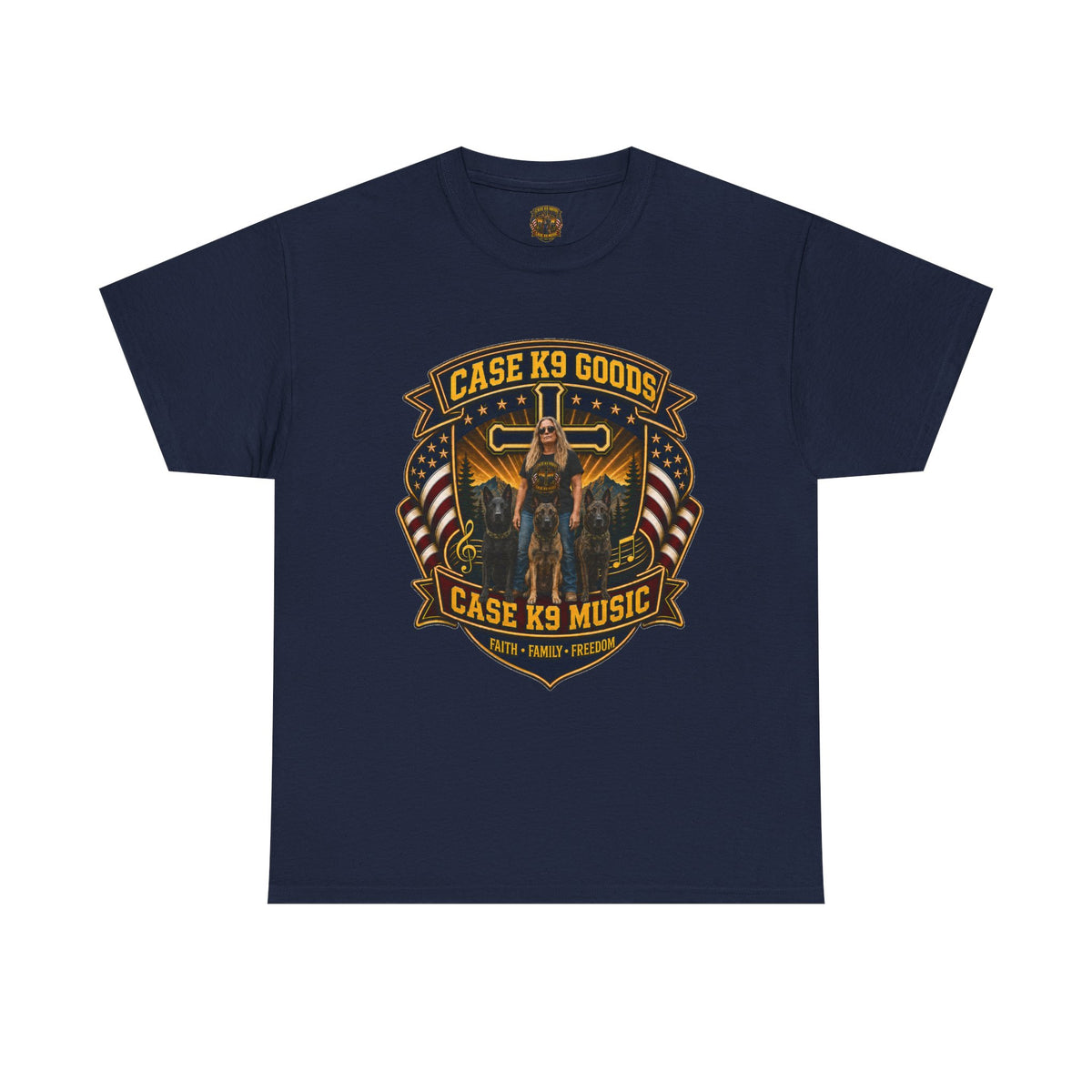 Case K9 Music T-Shirt — Vintage K9 Handler Military American Flag Tee