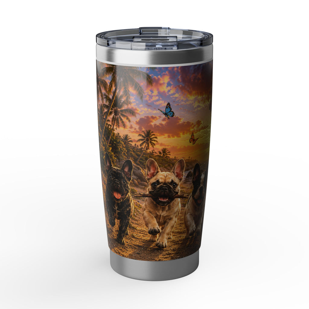 French Bull Dog Vagabond 20oz Tumbler — Tropical Sunset Dogs Travel Mug