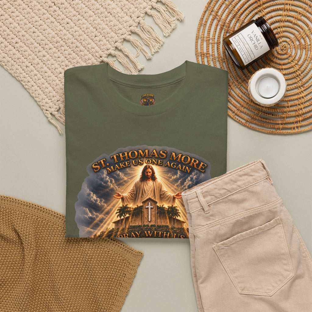 Make Us Whole Again Graphic Tee — 'St Thomas More' Religious Design